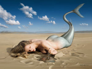 Desert Mermaid by Beach - Mermaid Beach Model