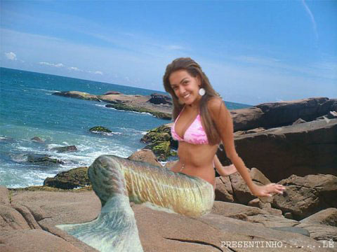 Happy Mermaid by Beach