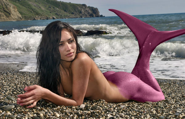 Mermaid Model Sunning - Mermaid Beach Model