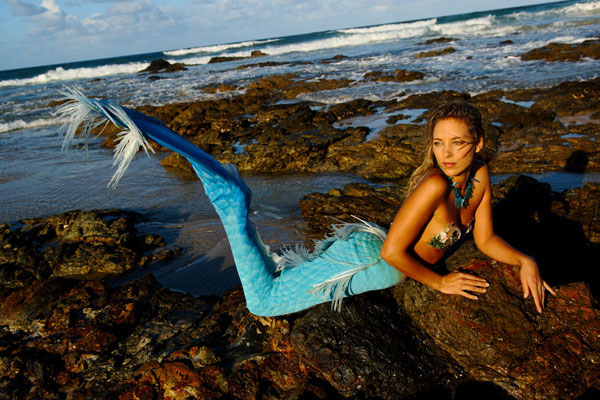 Mermaid Model at Sunset - Mermaid Beach Model