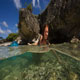 Mermaid Swimming at Beach