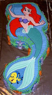 Ariel Mermaid Birthday Cake - Mermaid Cake