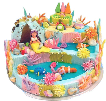 Big Party Mermaid Cake - Mermaid Cake