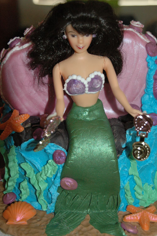 Brunette Mermaid Cake - Mermaid Cake