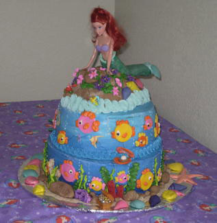 Fish and Mermaid Cake - Mermaid Cake