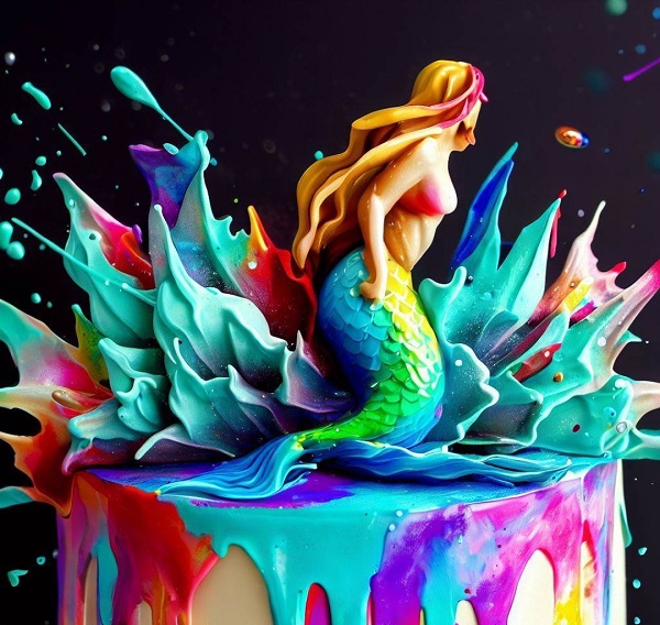 Mermaid Cake in Motion - Mermaid Cake