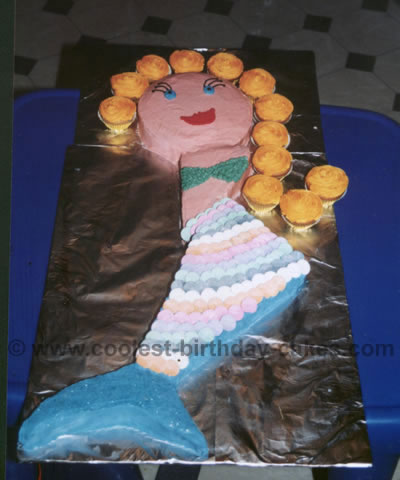 Mermaid Cake on Foil - Mermaid Cake