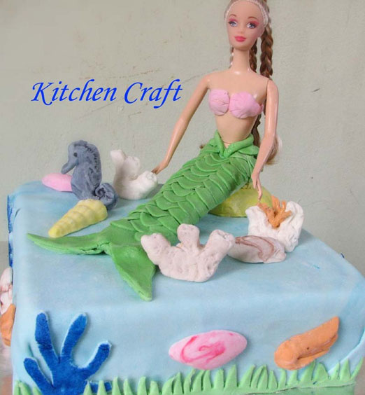 Mermaid and Seahorse Cake - Mermaid Cake