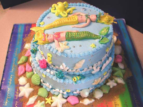 Merman and Mermaid Cake - Mermaid Cake