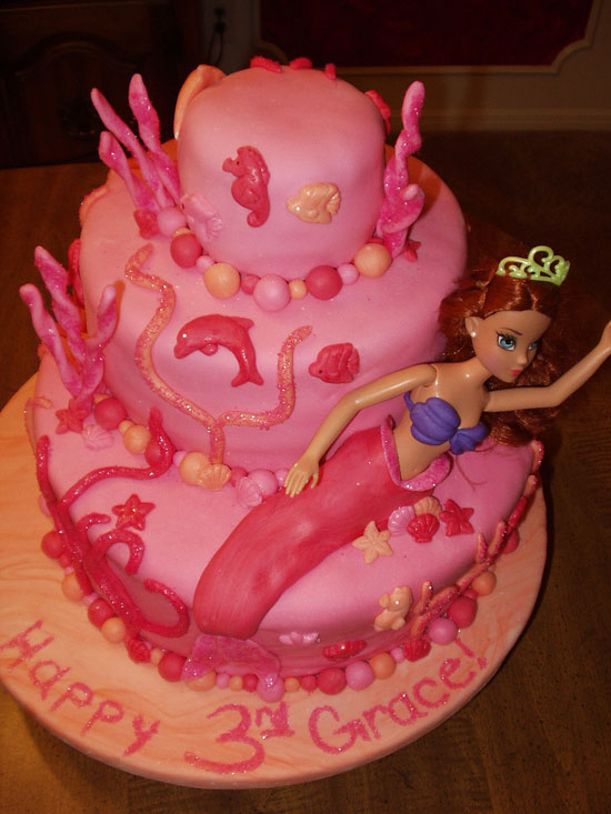 Pink Mermaid Cake - Mermaid Cake