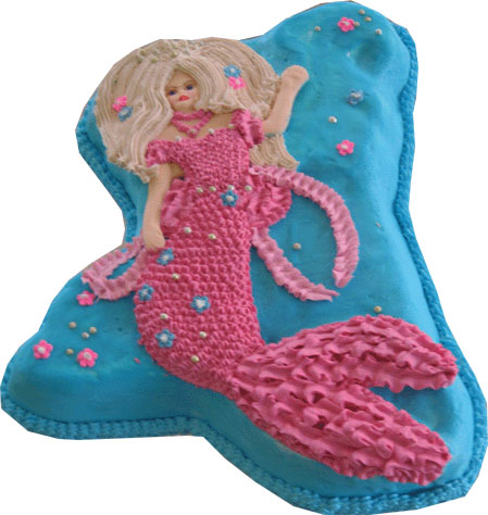 Pink and Blue Mermaid Cake - Mermaid Cake