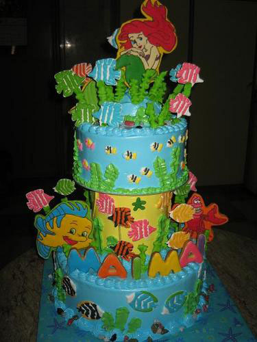 Three Tier Mermaid Cake - Mermaid Cake