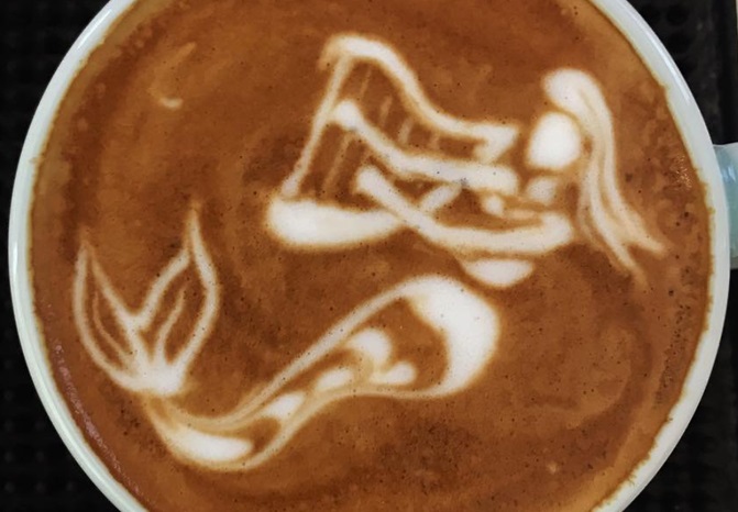 Mermaid Latte Art - mermaid coffee