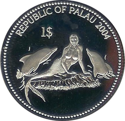 Palau Mermaid Dolphin Coin - Mermaid Coin