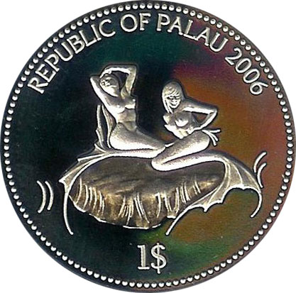 Two Mermaids on a Rock - Mermaid Coin