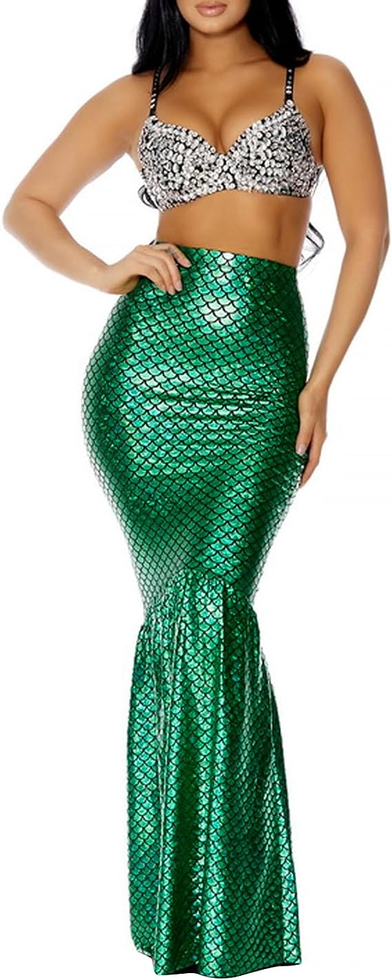 Halloween Mermaid High-Waist Skirt Costume