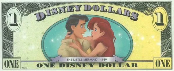 2013 mermaid disney dollar back - Mermaid Dollar