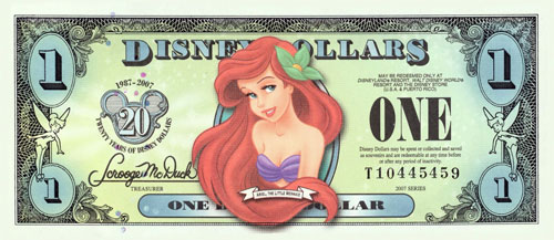 Mermaid Disney Dollar - Mermaid Dollar