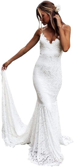 Mermaid White Wedding Dress