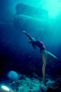 Aquerena Springs in Texas - Mermaid Model Under Water