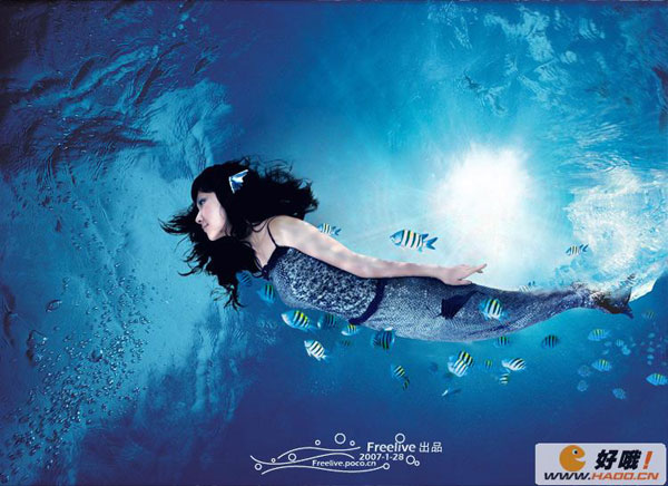 Asian Mermaid Model - Mermaid Model Under Water