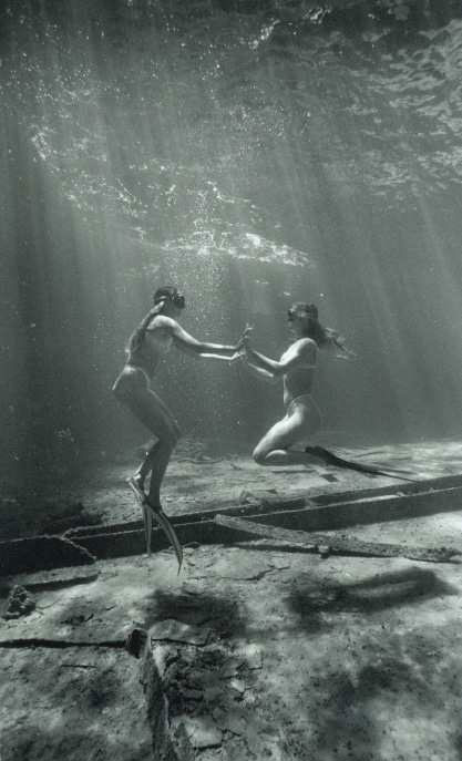 Black and White Mermaids - Mermaid Model Under Water