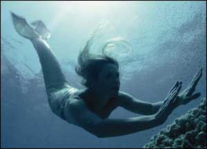 Mermaid Dive Stretch - Mermaid Model Under Water