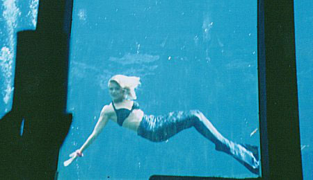 Mermaid Model Leaning Back - Mermaid Model Under Water