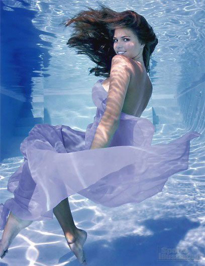 Mermaid Model in Pool - Mermaid Model Under Water