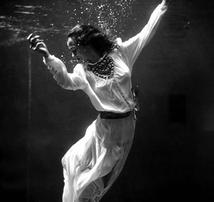 Mermaid Model in White - Mermaid Model Under Water