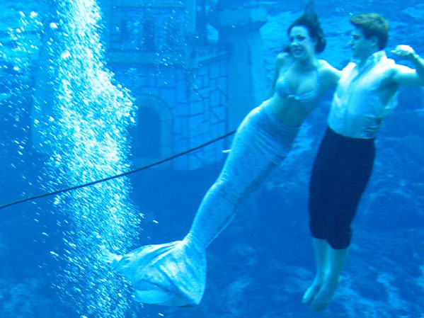 Mermaid Rescue under water - Mermaid Model Under Water
