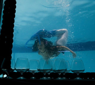 Mermaid Sirena in Glass - Mermaid Model Under Water