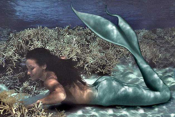 Mermaid with Coral Reef - Mermaid Model Under Water