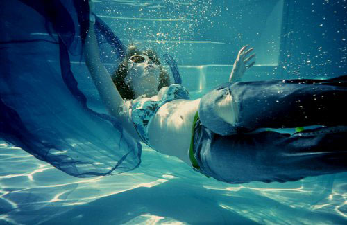 Mermaid with Sunglasses - Mermaid Model Under Water