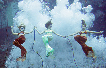 Mermaids and Bubbles - Mermaid Model Under Water