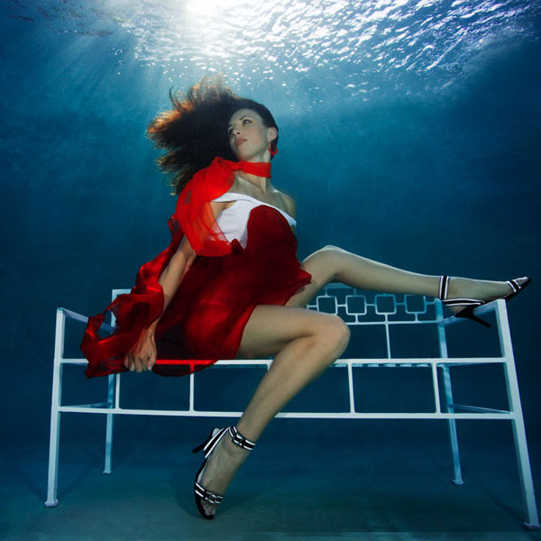 Red Head Mermaid Model - Mermaid Model Under Water