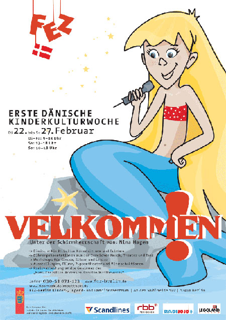 German Mermaid Poster - Mermaid Sign