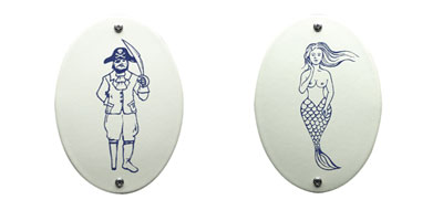 His and Her Restroom Signs - Mermaid Sign
