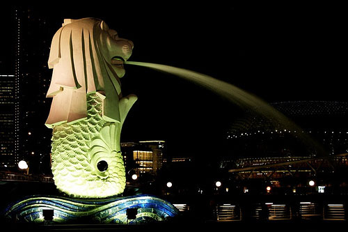 Merlion in Singapore - Mermaid Sign