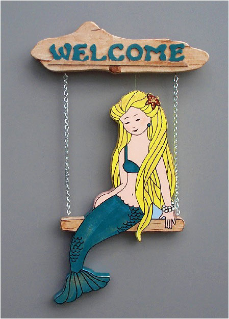 Mermaid Welcome Swing - Mermaid Sign