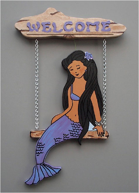 Mermaid on swing - Mermaid Sign