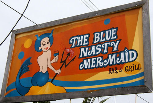 Nasty Blue Mermaid Bar - Mermaid Sign