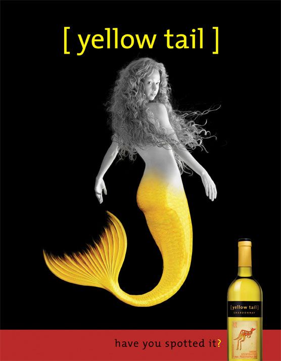 Yellow Tail Mermaid - Mermaid Sign