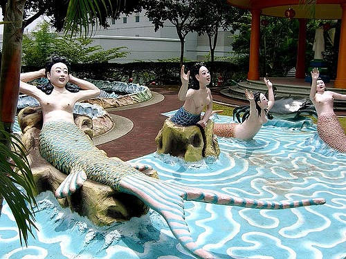 Asian mermaid statue