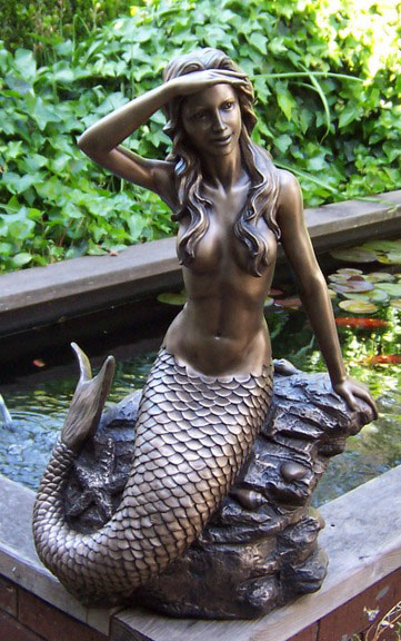 Bronze Pond Mermaid - Mermaid Statue