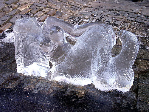 Ice mermaid on ground - Mermaid Statue