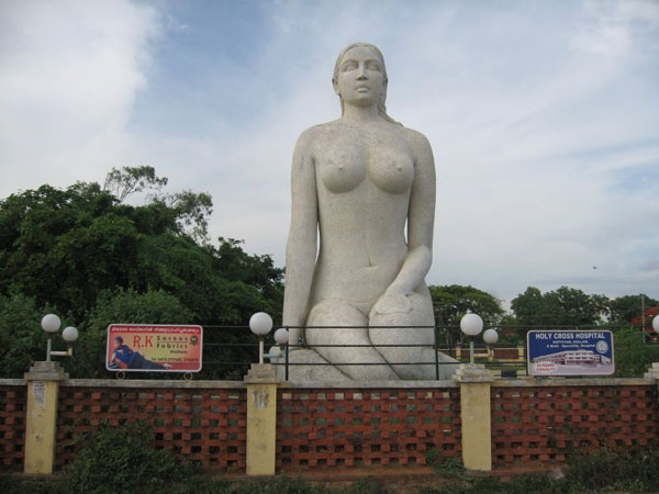 Kollam Beach mermaid front - Mermaid Statue