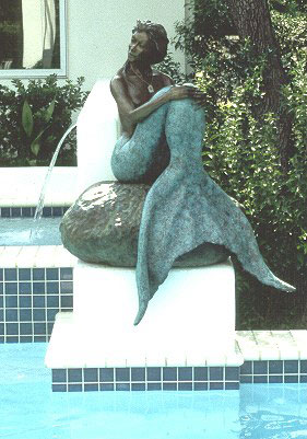 Mermaid Statue in Pool - Mermaid Statue