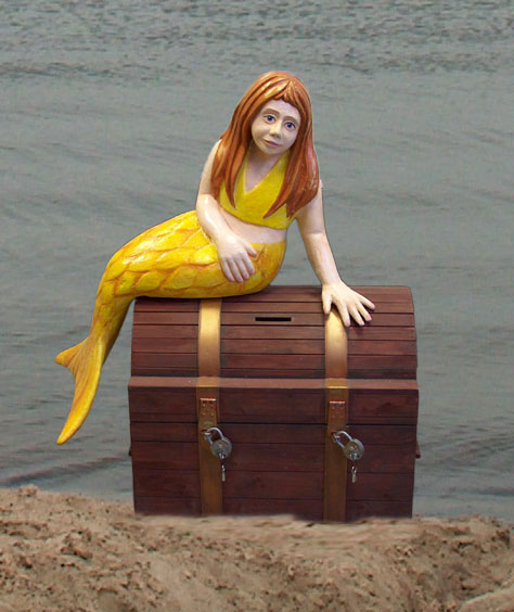 Mermaid Treasure Chest - Mermaid Statue