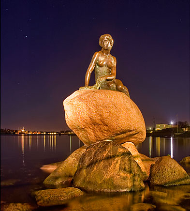 Mermaid at night - Mermaid Statue